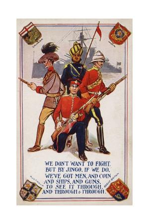 British Empire Soldiers in WW1 Propaganda Postcard Giclee Print at