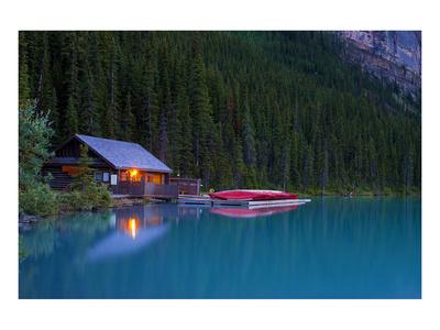 'Cabin By The Lake' Premium Giclee Print | AllPosters.com