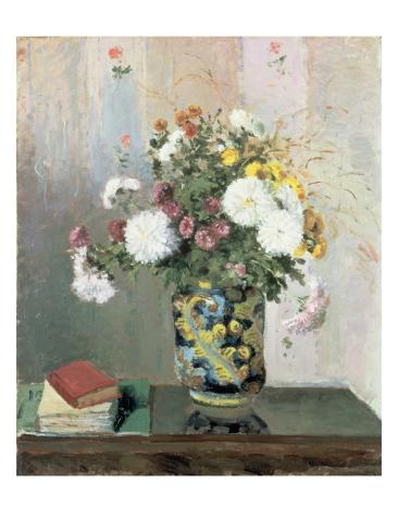 Bouquet Of Flowers Chrysanthemums In A Chinese Vase