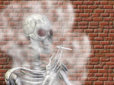 'Skeleton Smoking a Cigarette' Photographic Print - Carol & Mike Werner