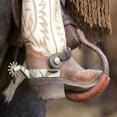 Close-Up of Cowboy Boot and Spurs at Sombrero Ranch, Craig, Colorado ...