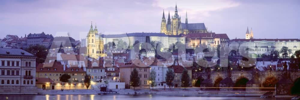 castle lit up at