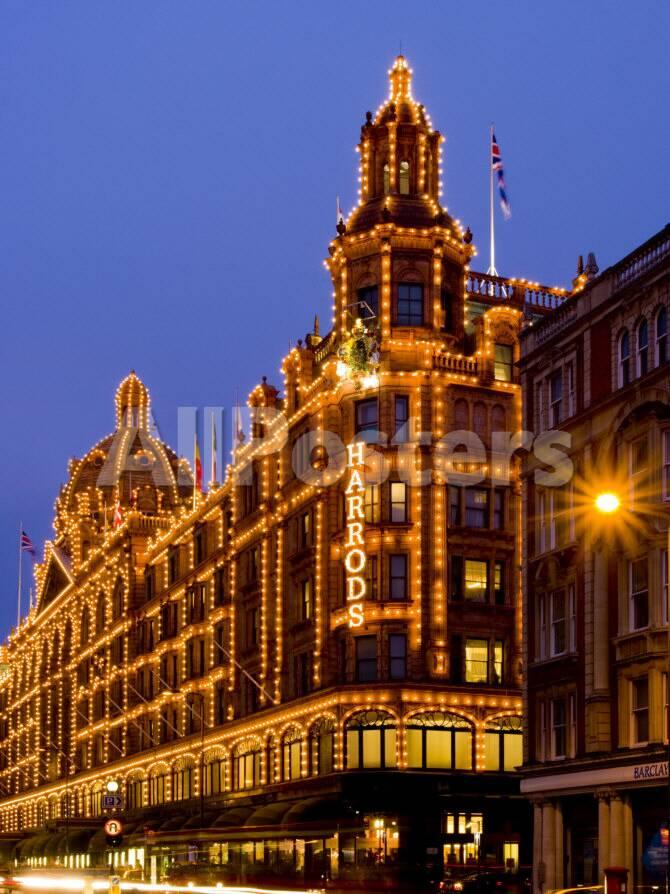 Harrods Department Store At Dusk Knightsbridge London England United Kingdom Europe Photographic Print Charles Bowman Allposters Com