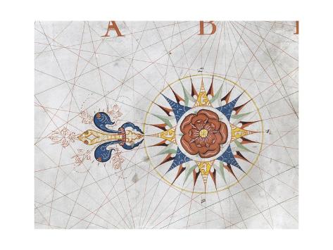 オールポスターズの charles massey compass rose from a portolan