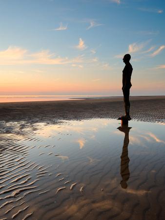 'Antony Gormley Sculpture, Another Place, Crosby Beach, Merseyside, England, United Kingdom