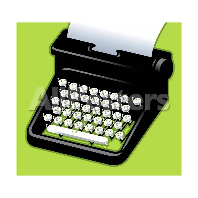 An Angry Typewriter Cartoon Premium Giclee Print Christoph Niemann Allposters Com