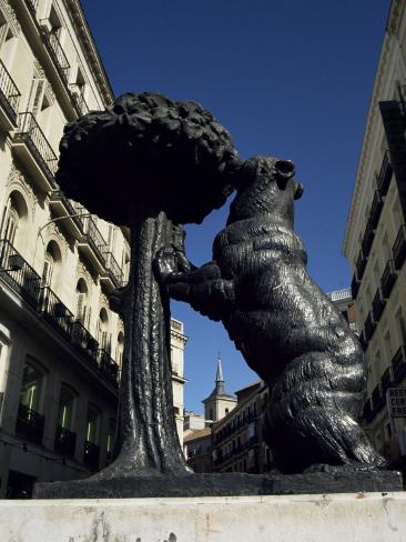 Statue of a Bear, Emblem of Madrid, Plaza Puerto Del Sol, Madrid, Spain ...