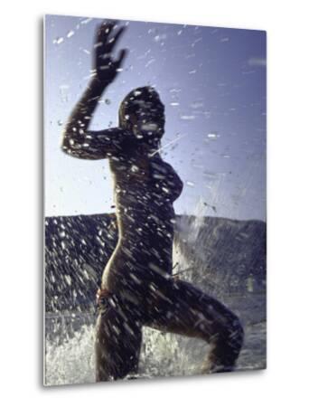 'Bikini-Clad Teens Frolicking in Surf at Beach' Photographic Print - Co