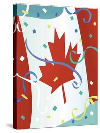 flag confetti floating canadian canada