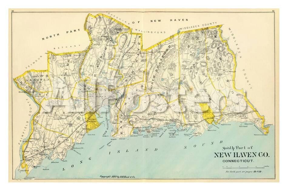 Connecticut New Haven County South C 1893 Poster Allposters Com