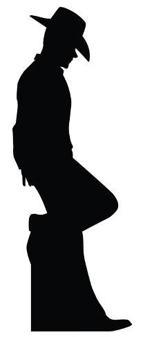 Cowboy Leaning Silhouette Cardboard Cutouts - AllPosters.ca