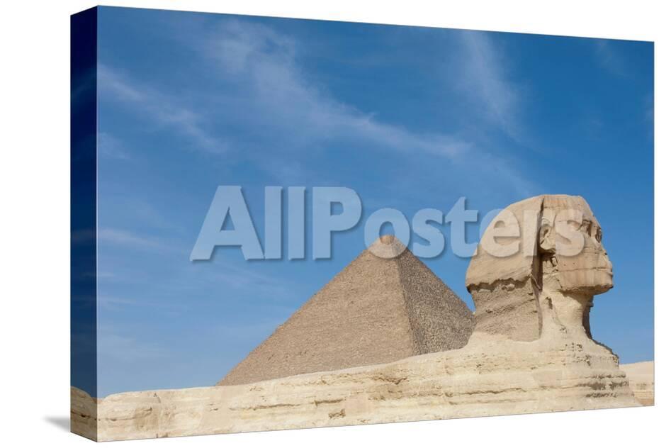 the great sphinx of giza and the pyramid of khufu giza egypt