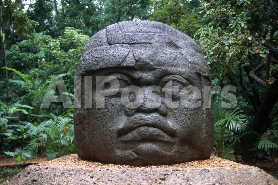 'Giant Olmec Head at La Venta Park' Photographic Print