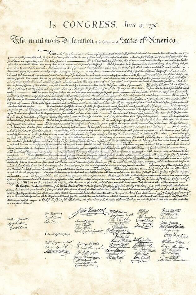 オールポスターズの declaration of independence authentic