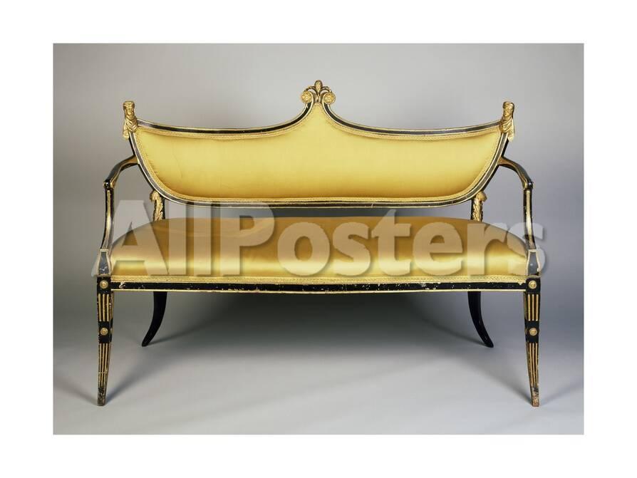 Directoire Style Tuscan Sofa In Ebonized Wood With Gilding Shield Privacy Preference Centre