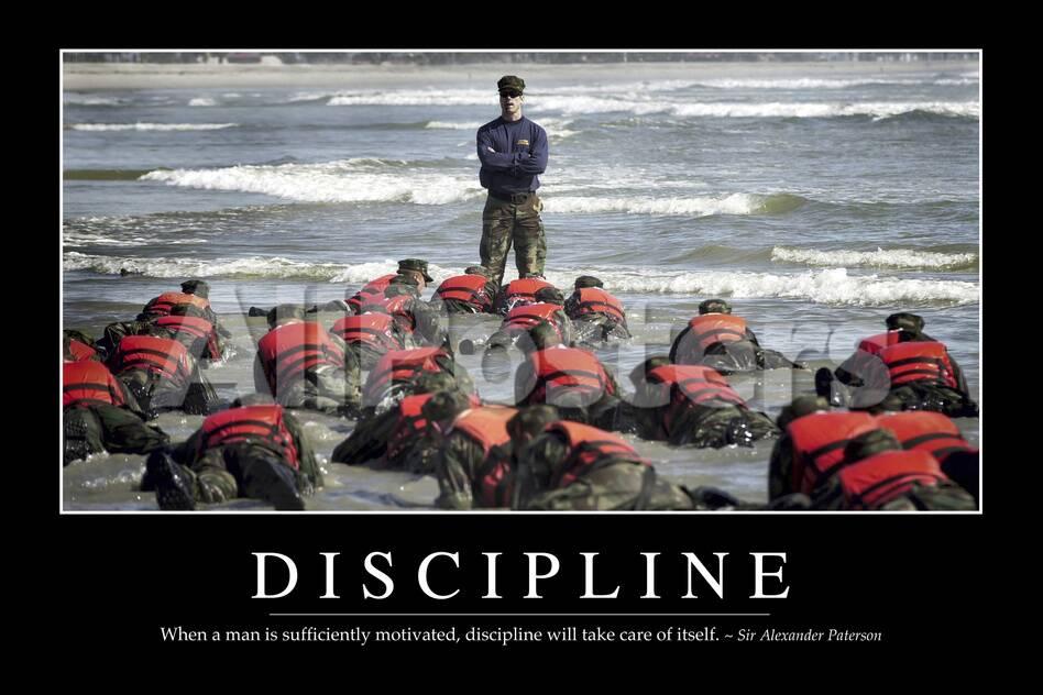 Discipline Inspirational Quote And Motivational Poster Photographic