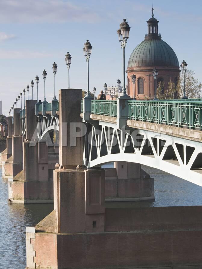 Dome Of The Hopital De La Grave And Pont St Pierre Bridge Toulouse Midi Pyrenees Region France Photographic Print Allposters Com