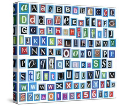 newspaper magazine alphabet with letters numbers print by donatas1205