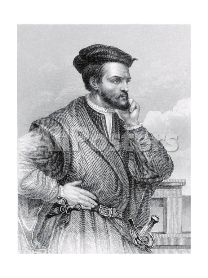 Drawing Of Explorer Jacques Cartier In Pensive Position Giclee Print Allposters Com