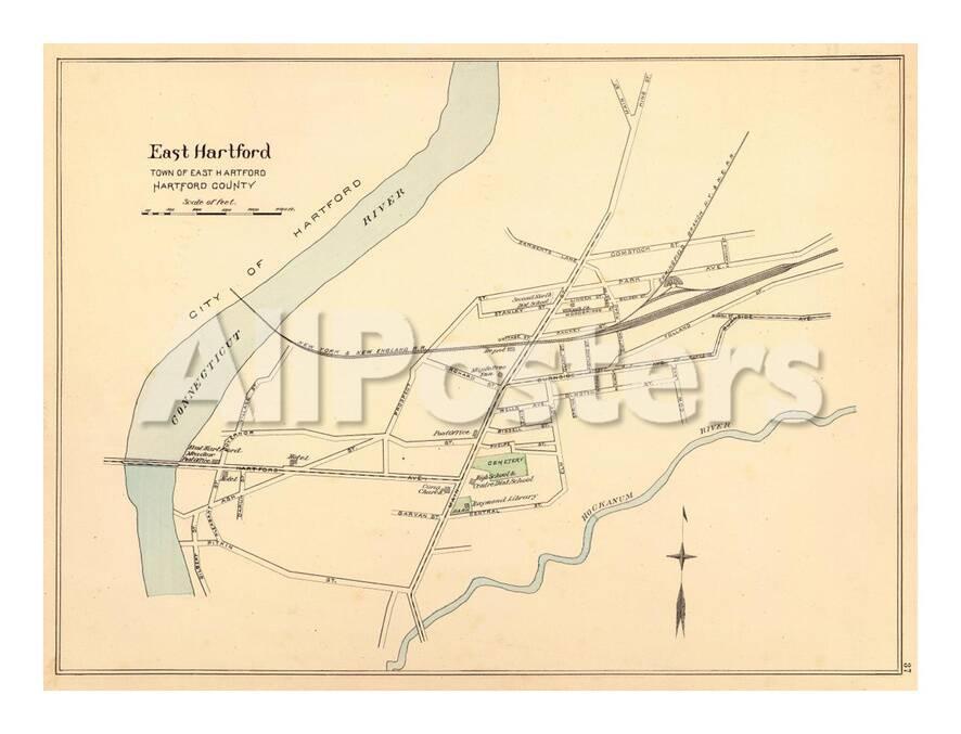 East Hartford Connecticut C 1893 Stretched Canvas Print Allposters Com