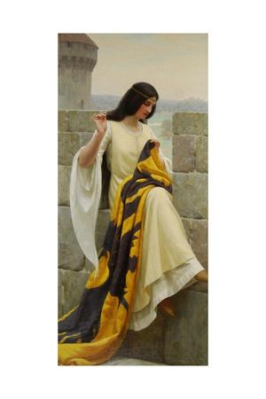 'Stitching the Standard, 1911' Giclee Print - Edmund Blair Leighton