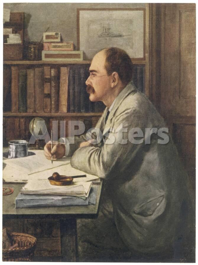 Rudyard Kipling English Writer Working At His Desk Giclee Print By