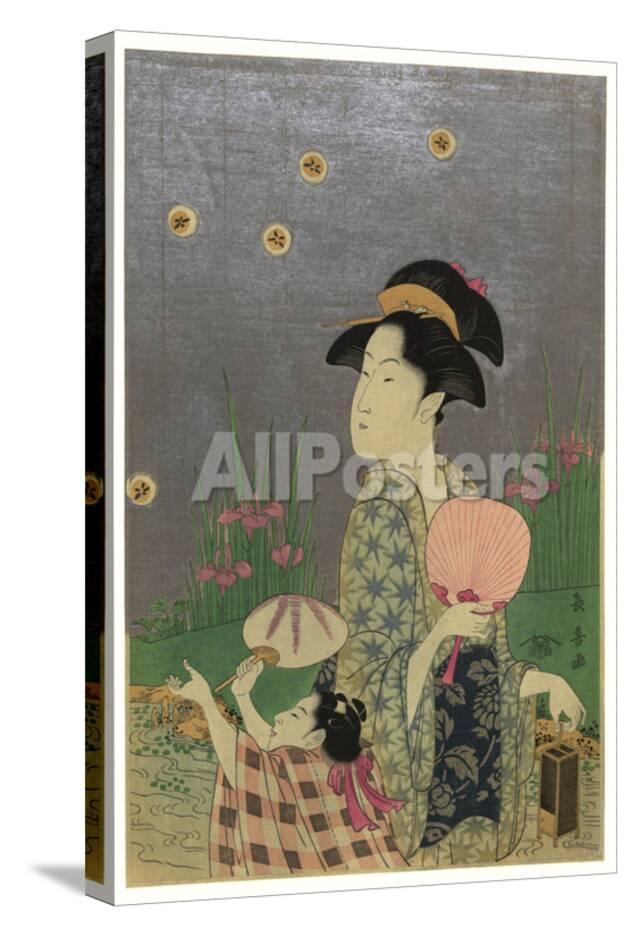 Catching Fireflies Or Lightning Bugs With A Child Prints By Eishosai