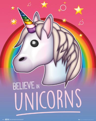 Download Emoji Believe In Unicorns Print - AllPosters.co.uk