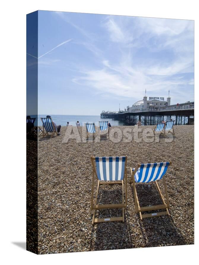 Deck Chairs And Pier Brighton Beach Brighton Sussex England United Kingdom Photographic Print Ethel Davies Allposters Com
