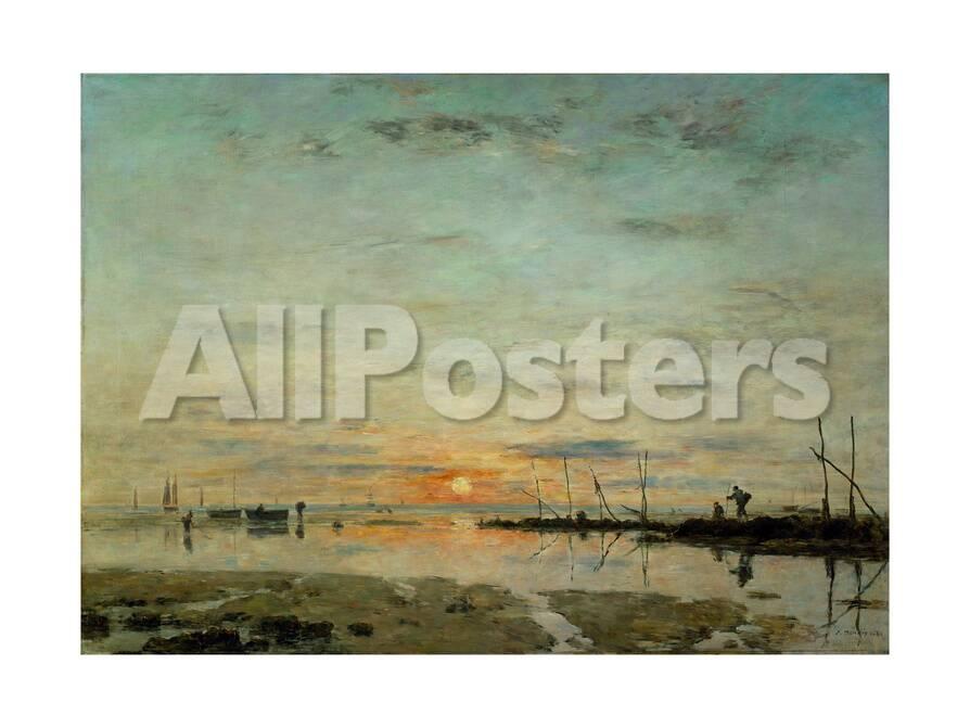 Le Havre Coucher De Soleil A Mer Basse La Havre Sunset At Low Tide 1884 Oil On Canvas