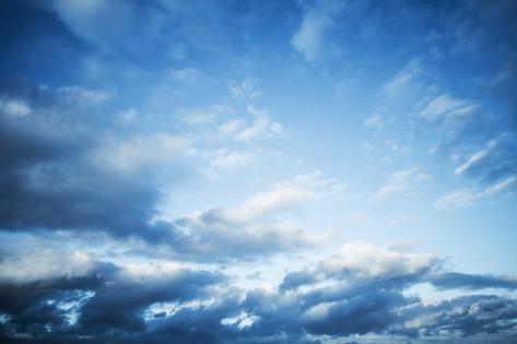 Dark Blue Sky With Clouds Abstract Photo Background Photographic