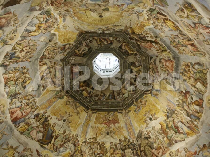 Fresco By Vasari And Zuccari On Ceiling Of Duomo Florence Italy