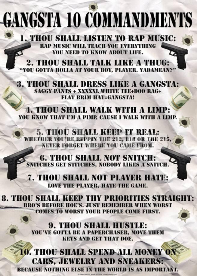 Gangsta 10 Commandments Tin Sign Allposters Com Gangsta 10 Commandments Tin Sign Allposters Com
