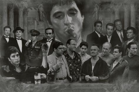 Gangsters collage godfather goodfellas scarface sopranos movie poster print Gangsters collage godfather goodfellas scarface sopranos movie poster print