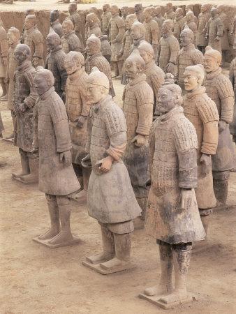 'Terracotta Figures from 2000 Year Old Army of Terracotta Warriors, Xian, Shaanxi Province