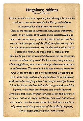 Gettysburg Address Full Text Poster Print Posters - at AllPosters.com.au