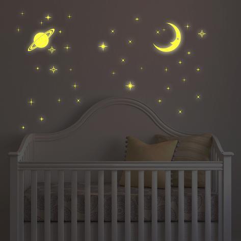 glow in the dark moon and stars wall decal -allposters.ie