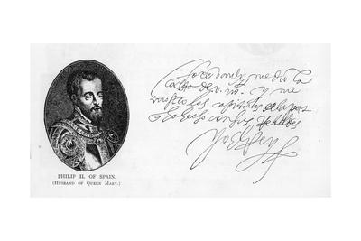 'Handwriting and Signature of Philip II, King of Spain ...