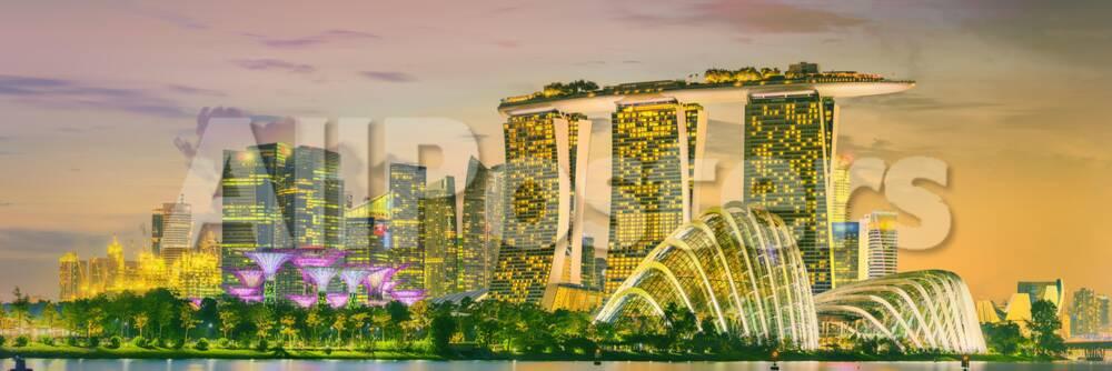 Singapore Skyline And View Of Skyscrapers On Marina Bay Photographic Print Hanna Slavinska Allposters Com