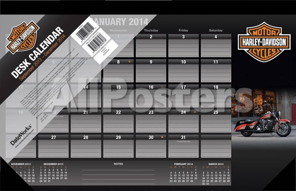 Harley Davidson 2014 Desk Pad Calendar Calendars At Allposters Com