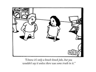 '"I know it's only a knock-knock joke, but you wouldn't ...