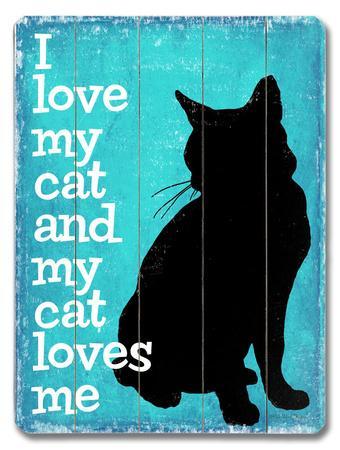 'I love my Cat' Wood Sign - | AllPosters.com