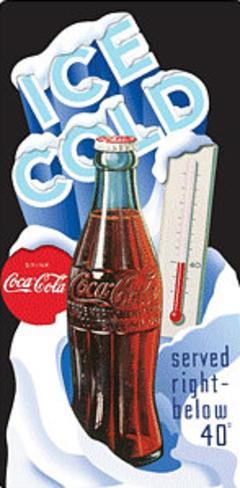 Ice Cold Coca Cola Coke 44 Degrees Tin Sign - AllPosters.co.uk