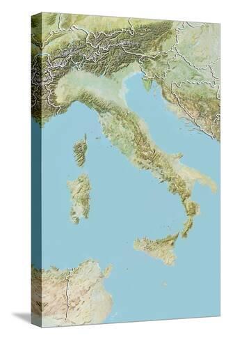 Italy, Relief Map with Border Photographic Print - AllPosters.co.uk