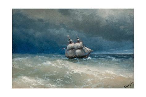 Ivan Aivazovsky Stormy Sea Giclee Canvas Print