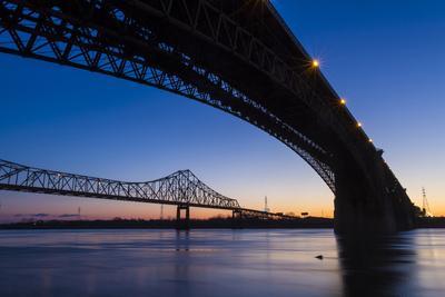 &#39;Bridges over the Mississippi River at Dawn in St. Louis, Missouri&#39; Photographic Print - Jerry ...