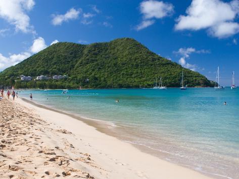 View From Reduit Beach St Lucia Caribbean Photographic Print By View From Reduit Beach St Lucia Caribbean