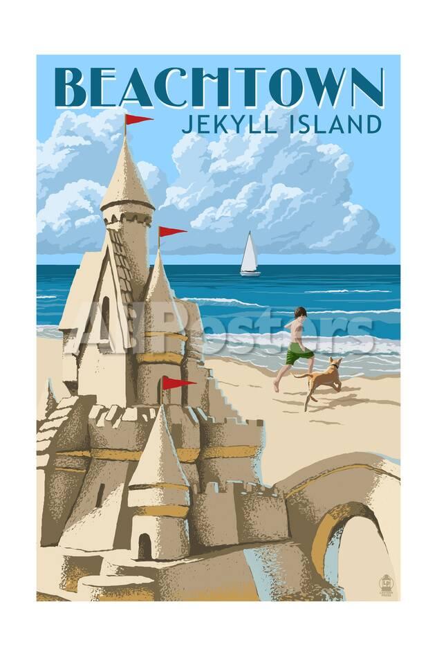 Beachtown Jekyll Island Georgia Sandcastle Art By Lantern Press Beachtown Jekyll Island Georgia Sandcastle Art By Lantern Press At Allposters