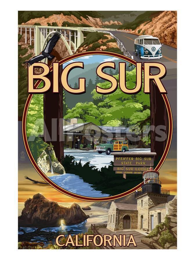 オールポスターズの ランターン プレス big sur california montage