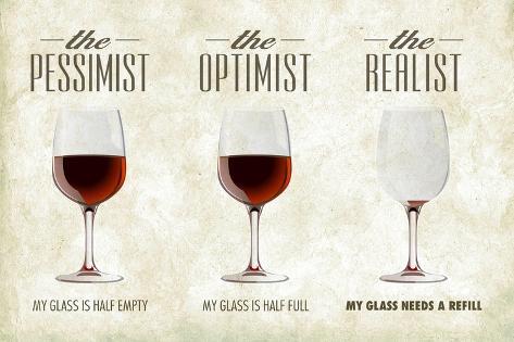 Pessimist Optimist Realist Print by Lantern Press ...